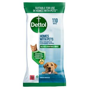 Dettol Homes with Pets Multipurpose Cleaning Wipes Fresh Breeze 110 - British product