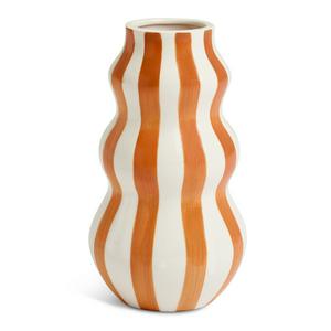 Habitat Hand Painted Rust Stripe Vase 25cm - British product