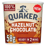 Quaker Hazelnut Chocolate Porridge Pot 58g (British brand)