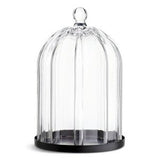 Habitat Luxe Ribbed Glass Cloche 28cm Height