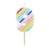 Sainsbury's Home Printed Number Candle Age 9 Stripe Design Cake Candle