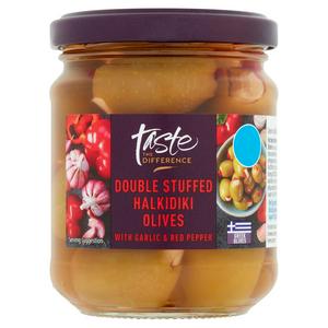 Sainsbury's Double Stuffed Halkidiki Olives Garlic Red Pepper 190g