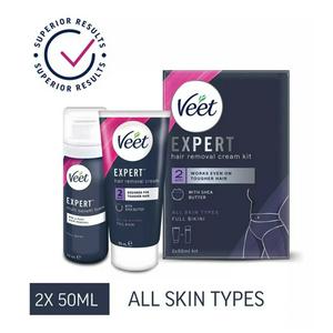 Veet Hair Removal Cream Kit Full Bikini 2x50ml (British brand)