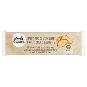Wholecreations Dairy & Gluten Free Garlic Bread Baguette Part Baked 190g