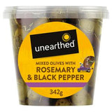 Unearthed rosemary and black pepper olives 342g (British brand)