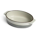 Habitat Speckle Small Ceramic Roaster Grey Oval Roasting Dish