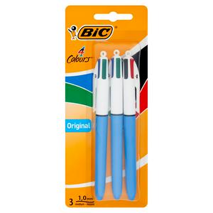 BIC 4 Colours Original Ballpoint Pen 3 Pack
