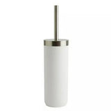 Habitat Toilet Brush White Silver Holder Set 38.5cm