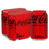 Coca-Cola Zero Sugar Cola 4 x 330ml Cans