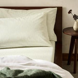 Habitat Oxford Stripe Green Printed Pillowcase 50x75cm
