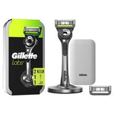 Gillette Labs Razor Exfoliating Bar Travel Case 2 Blade Refills