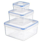 Sainsbury's Home Klip Lock Square Storage Container Set 3 Pieces