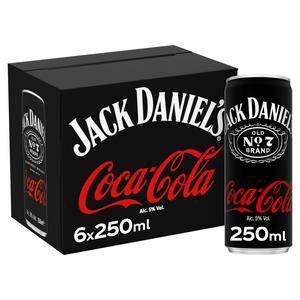 Jack Daniel's ready-to-drink cola cocktail 6 x 250ml, UK version