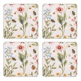 Sainsbury's Home Bee Floral Corkback Coasters Set of 4