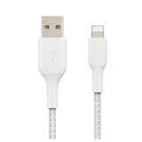 Belkin Braided Lightning Cable White Phone Charging Cable 0.15m