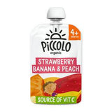 Piccolo Organic Strawberry Banana Peach Smooth Baby Food 100g