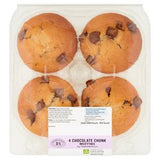 Sainsbury's Chocolate Chip Muffins Milk Chocolate Pack of 4