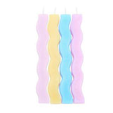 Sainsbury's Wavy Pastel Cake Candles 4 Pack