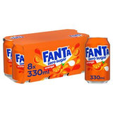 Fanta Orange Zero Sparkling Orange Drink 8x330ml