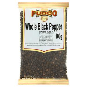 Fudco whole black pepper peppercorns 100g - British product
