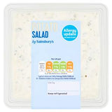 Sainsbury's rich potato salad 600g side dish packed in Britain (British brand)