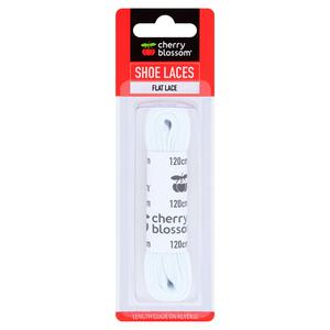 Cherry Blossom Flat Lace White Shoelaces 120cm - British product
