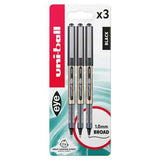 Uni-ball Eye Broad Rollerball Pen Black Ink Rose Gold Finish 3 Pack
