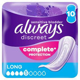 Always Discreet Incontinence Pads Long Sensitive Bladder 10 Pack