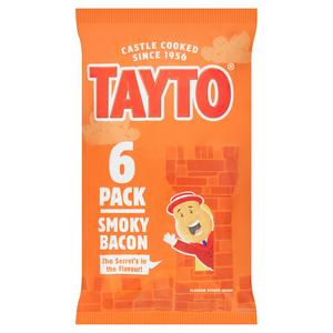 Tayto Smoky Bacon Flavour Potato Crisps Multipack 6x25g