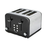 Cookworks Metal Pyramid 4 Slice Toaster Black