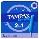 Tampax Compak Lites Unscented Tampons with Applicator x18