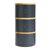 Habitat Embossed Stacking Canisters Black Tea Coffee Sugar 3 Pack