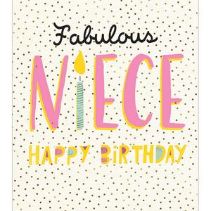 Pigment Productions Fabulous Niece Birthday Greeting Card with Envelope 16 x 17.6cm
