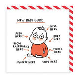 New Baby Guide Greeting Card blank 21cm square imported from the UK