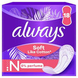 Always panty liners 0% perfume normal 18 count - British product