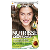 Garnier Nutrisse 6N Nude Light Brown hair dye box, UK version