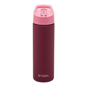Smash Kids Water Bottle Pink Burgundy Soft Touch
