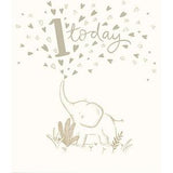 Sainsbury's Happy 1st Birthday Card Elephant Milestone Activity Keepsake Greeting Card 15.9 x 18.4 cm