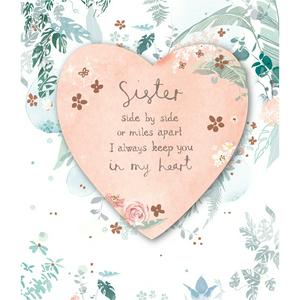 Carlton Happy Birthday Sister Keep In My Heart Greeting Card