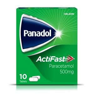 Panadol ActiFast Paracetamol Tablets 500mg 10 Pack, imported from the UK