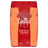 Laila red split lentils 2kg bag, UK version