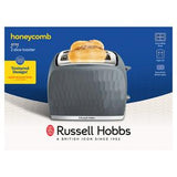 Russell Hobbs Honeycomb 2 Slice Toaster Grey Plastic Small Appliance