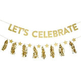 Sainsbury's Home Let's Celebrate Bunting Gold 2.5m Decoration Kit