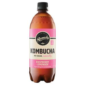 Remedy Kombucha Raspberry Lemonade 700ml, imported from the UK