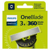 Philips OneBlade 360 replacement blades 3 pack, imported from the UK