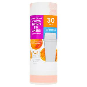 Sainsbury's Scented Swing Bin Liners 50L 30 Pack