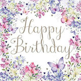 Nigel Quiney Publications Birthday Card Flowers Butterflies Greeting Card 15x15cm