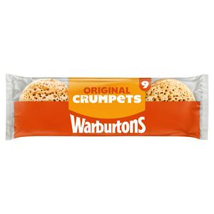 Warburtons traditional vegan crumpets pack of nine (British brand)
