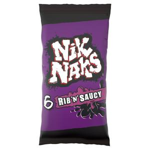 Nik Naks Rib 'N' Saucy Corn Snack Multipack x6