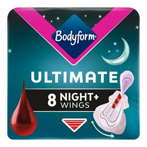 Bodyform Night Sanitary Towels Wings x8 - British product